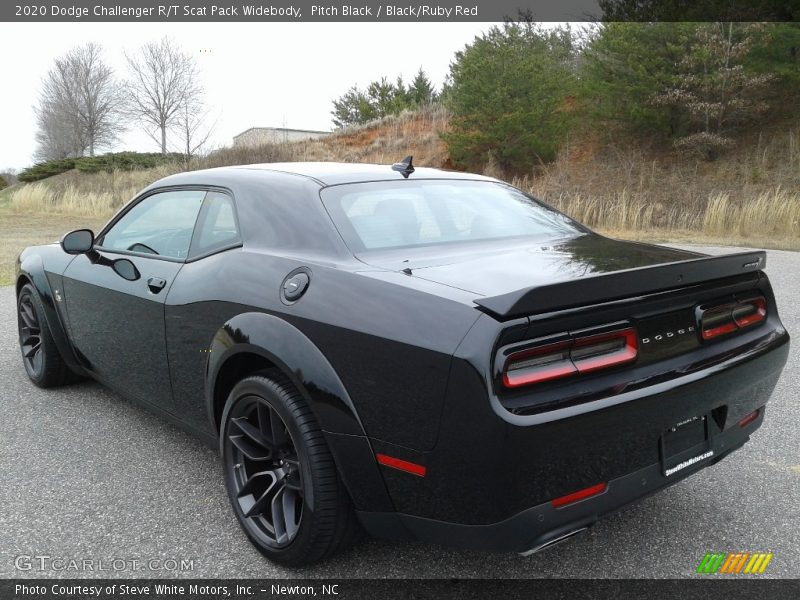 Pitch Black / Black/Ruby Red 2020 Dodge Challenger R/T Scat Pack Widebody