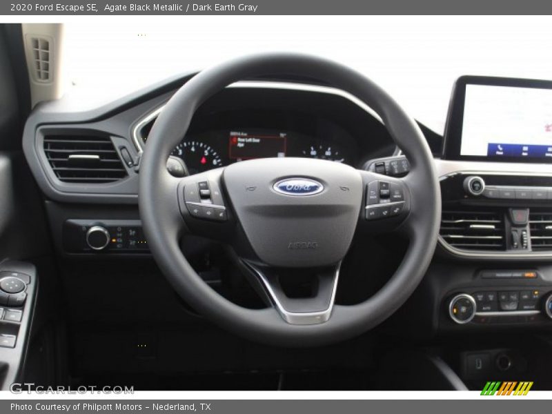 Agate Black Metallic / Dark Earth Gray 2020 Ford Escape SE