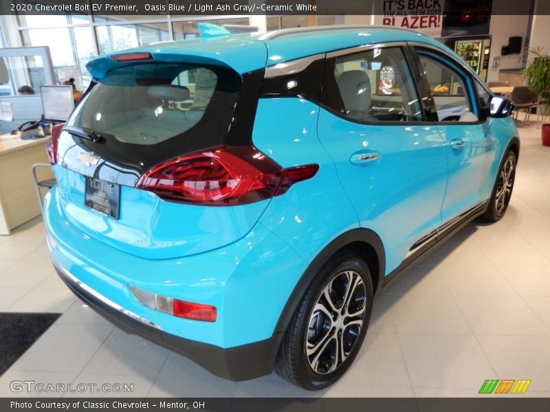 Oasis Blue / Light Ash Gray/­Ceramic White 2020 Chevrolet Bolt EV Premier