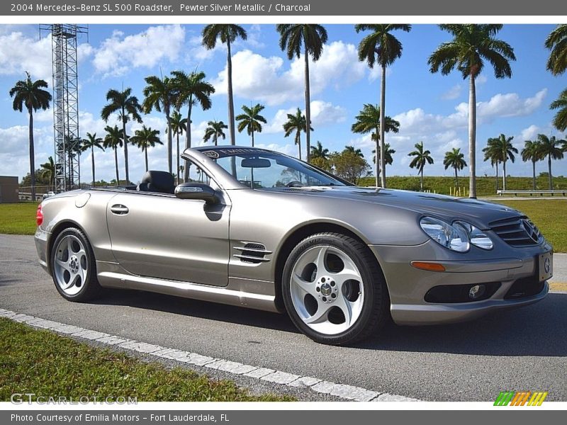 Pewter Silver Metallic / Charcoal 2004 Mercedes-Benz SL 500 Roadster