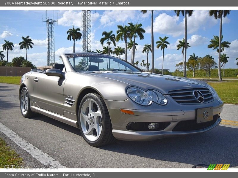 Pewter Silver Metallic / Charcoal 2004 Mercedes-Benz SL 500 Roadster