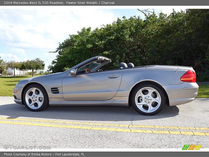 Pewter Silver Metallic / Charcoal 2004 Mercedes-Benz SL 500 Roadster