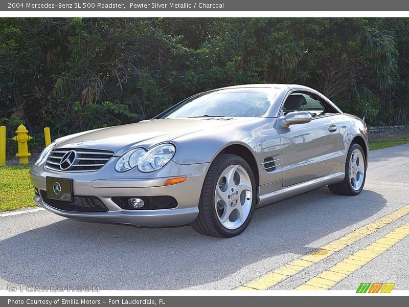Pewter Silver Metallic / Charcoal 2004 Mercedes-Benz SL 500 Roadster