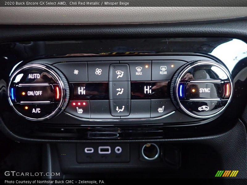 Controls of 2020 Encore GX Select AWD