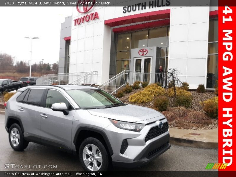 Silver Sky Metallic / Black 2020 Toyota RAV4 LE AWD Hybrid