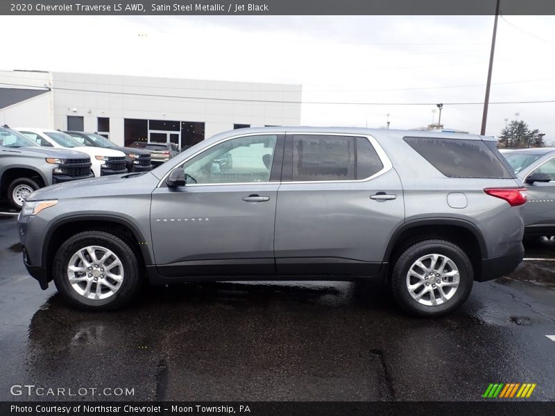 Satin Steel Metallic / Jet Black 2020 Chevrolet Traverse LS AWD