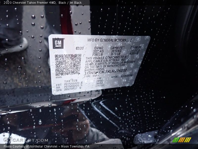 Black / Jet Black 2020 Chevrolet Tahoe Premier 4WD