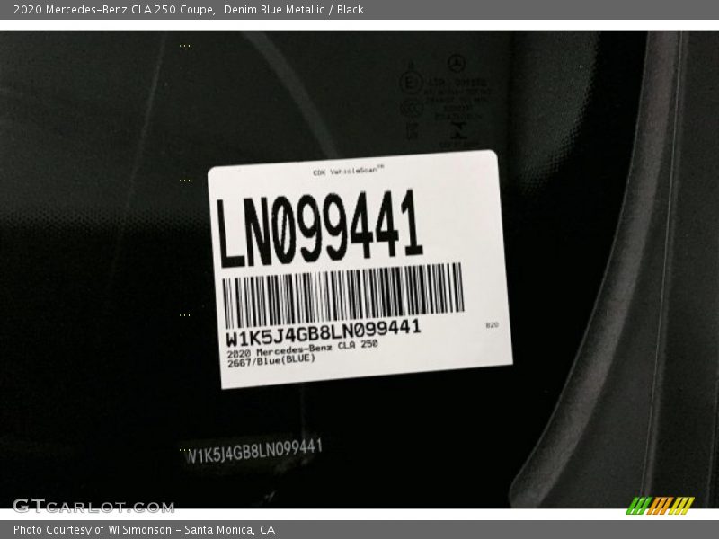 Denim Blue Metallic / Black 2020 Mercedes-Benz CLA 250 Coupe