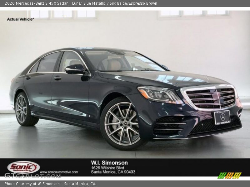 Lunar Blue Metallic / Silk Beige/Espresso Brown 2020 Mercedes-Benz S 450 Sedan