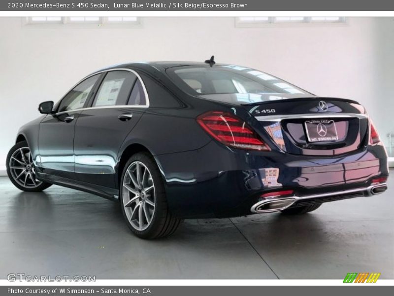 Lunar Blue Metallic / Silk Beige/Espresso Brown 2020 Mercedes-Benz S 450 Sedan