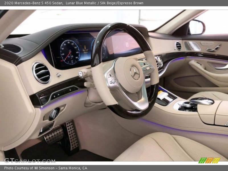 Lunar Blue Metallic / Silk Beige/Espresso Brown 2020 Mercedes-Benz S 450 Sedan