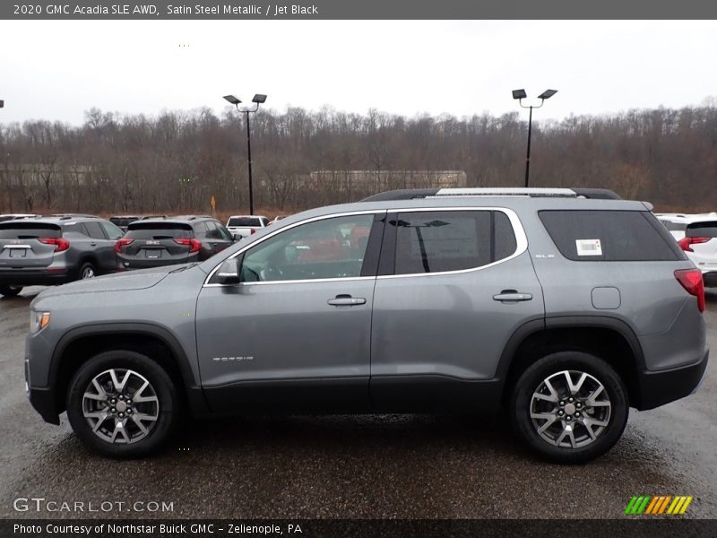 Satin Steel Metallic / Jet Black 2020 GMC Acadia SLE AWD