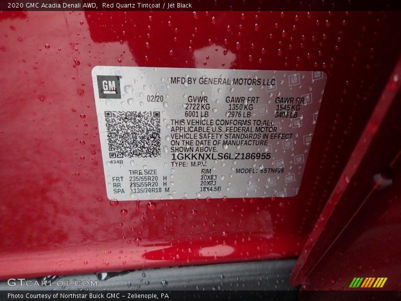 Red Quartz Tintcoat / Jet Black 2020 GMC Acadia Denali AWD