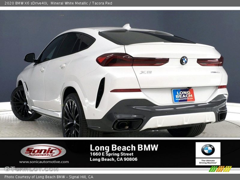 Mineral White Metallic / Tacora Red 2020 BMW X6 sDrive40i