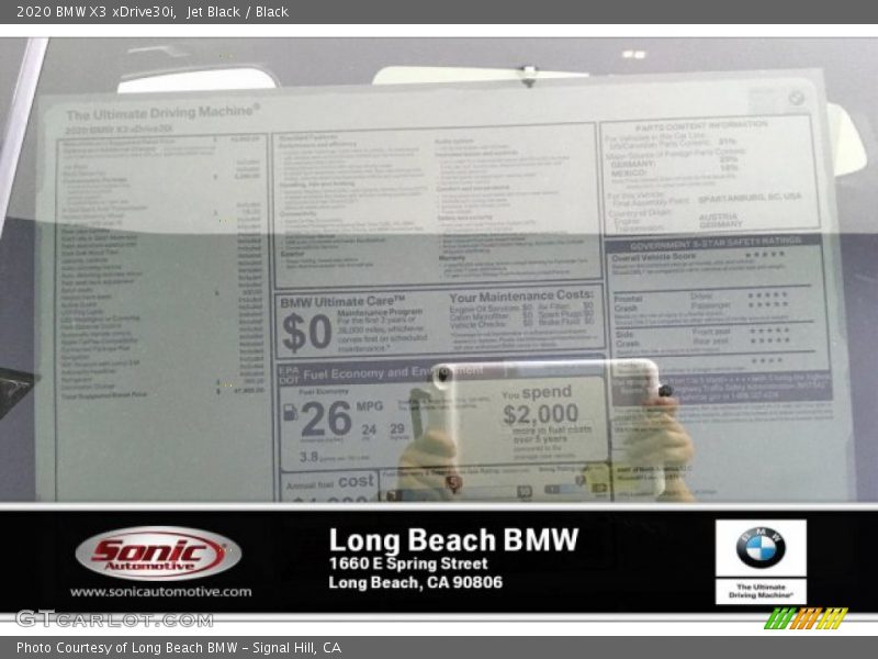 Jet Black / Black 2020 BMW X3 xDrive30i