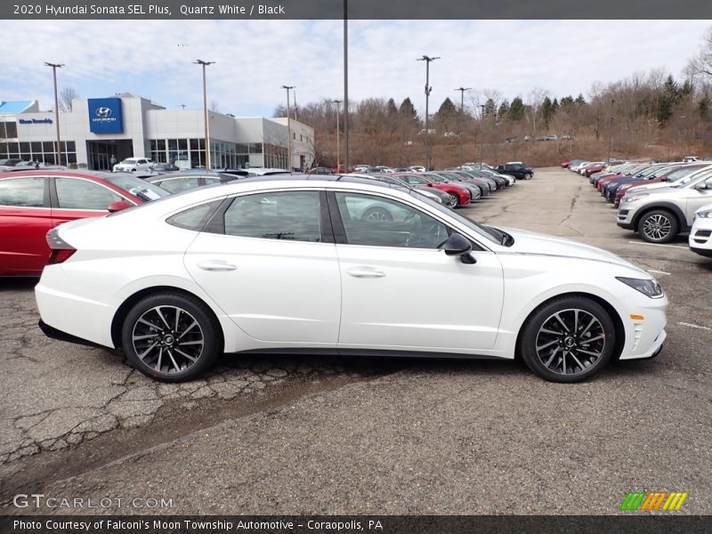 Quartz White / Black 2020 Hyundai Sonata SEL Plus