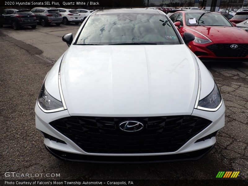 Quartz White / Black 2020 Hyundai Sonata SEL Plus