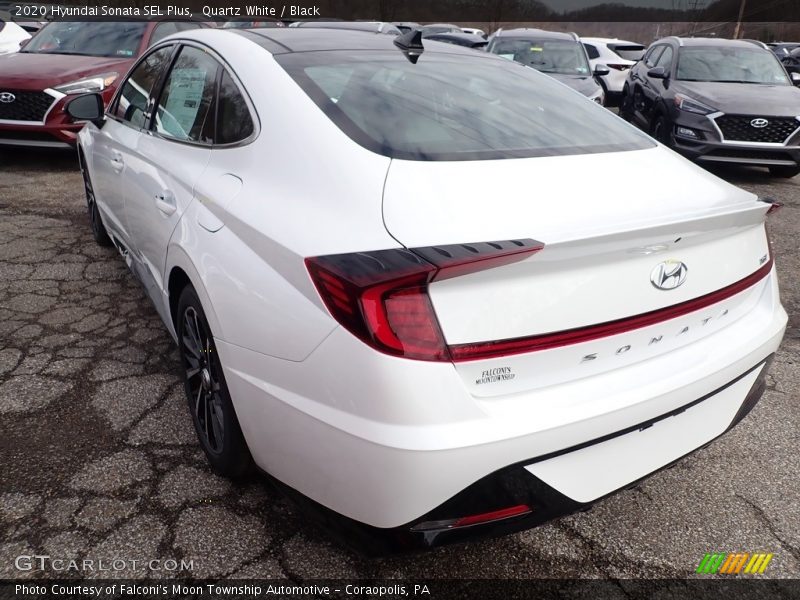 Quartz White / Black 2020 Hyundai Sonata SEL Plus