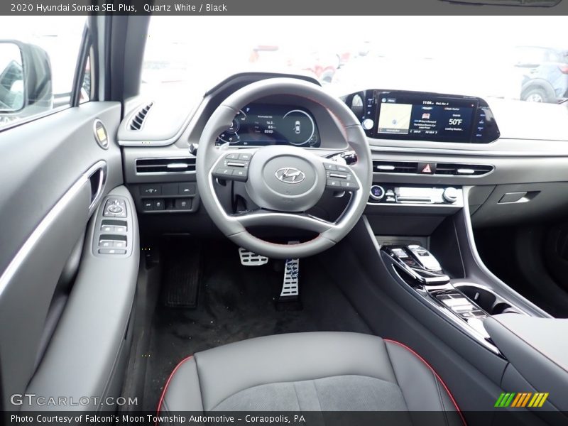 Quartz White / Black 2020 Hyundai Sonata SEL Plus
