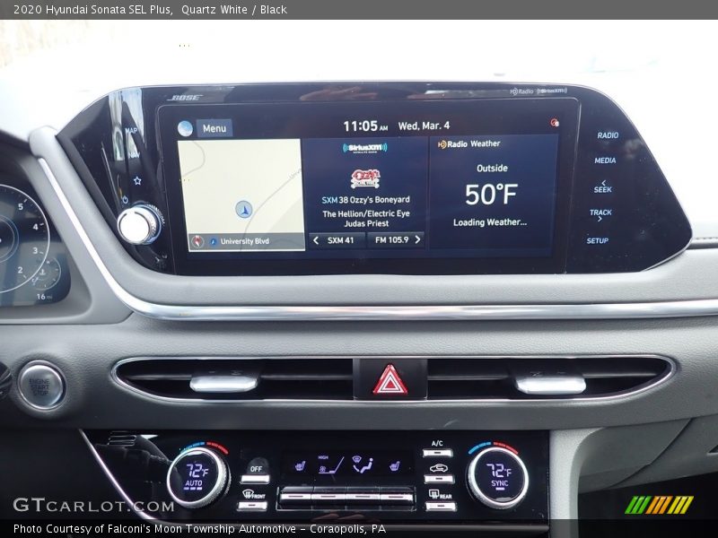 Quartz White / Black 2020 Hyundai Sonata SEL Plus