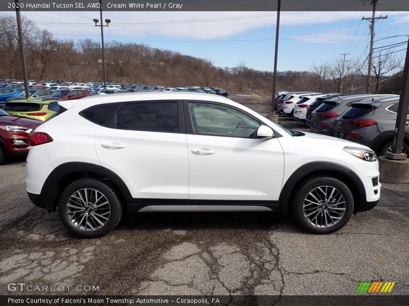 Cream White Pearl / Gray 2020 Hyundai Tucson SEL AWD