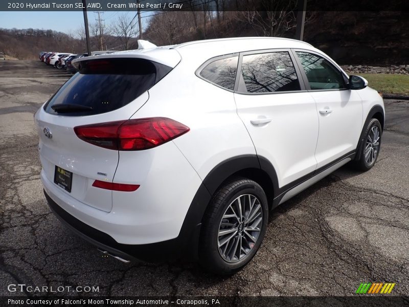 Cream White Pearl / Gray 2020 Hyundai Tucson SEL AWD