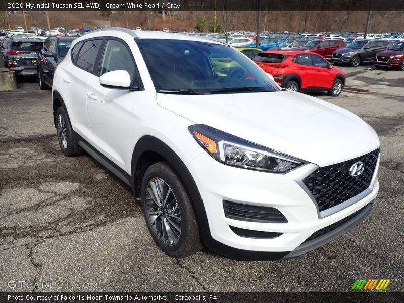 Cream White Pearl / Gray 2020 Hyundai Tucson SEL AWD