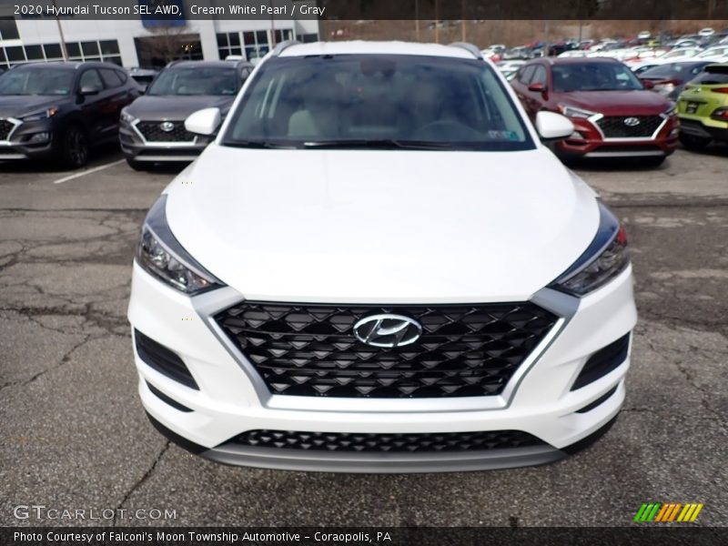 Cream White Pearl / Gray 2020 Hyundai Tucson SEL AWD