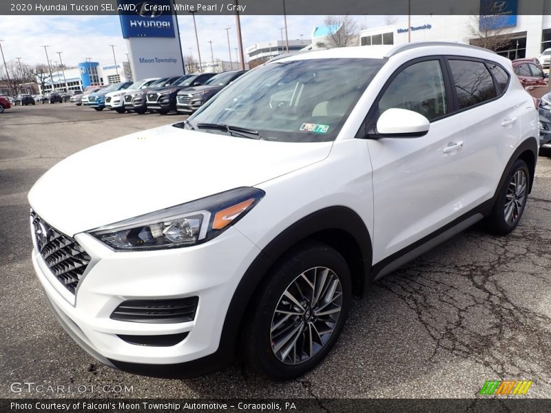 Cream White Pearl / Gray 2020 Hyundai Tucson SEL AWD