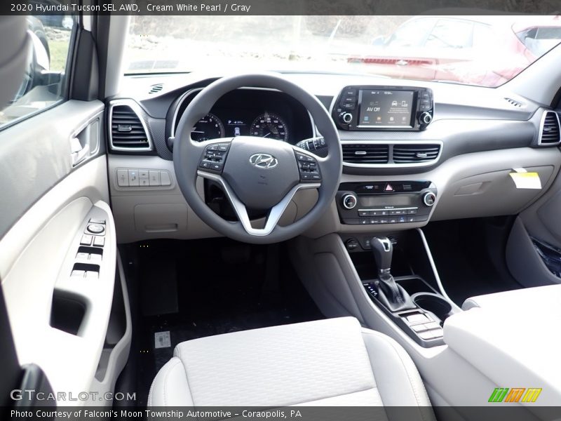 Cream White Pearl / Gray 2020 Hyundai Tucson SEL AWD