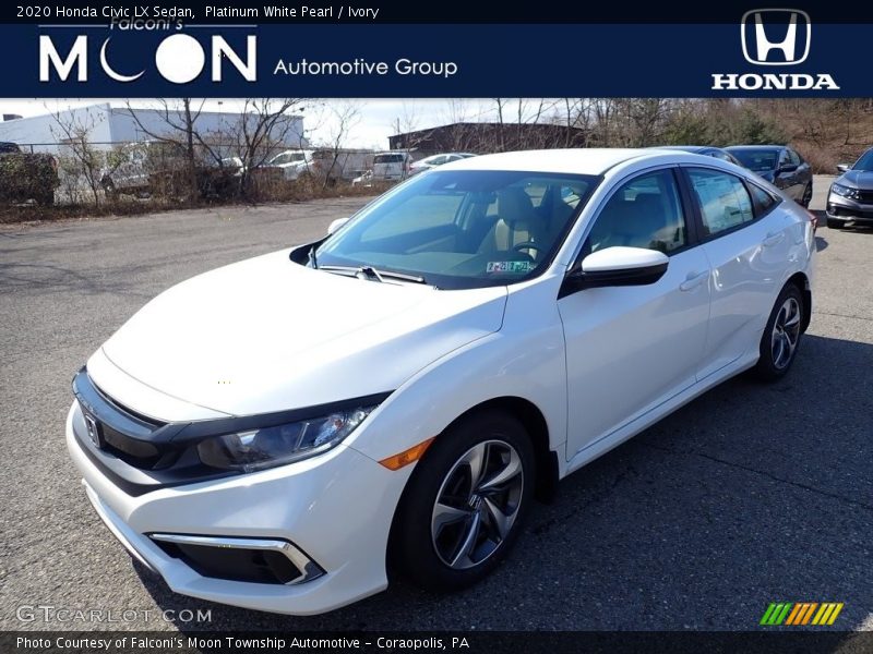 Platinum White Pearl / Ivory 2020 Honda Civic LX Sedan