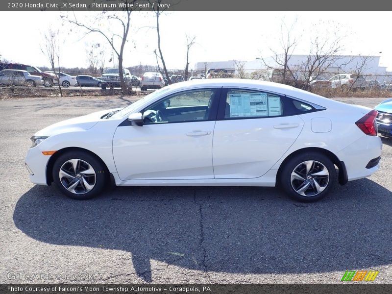 Platinum White Pearl / Ivory 2020 Honda Civic LX Sedan