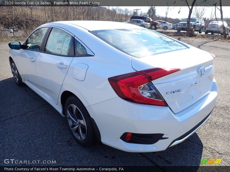 Platinum White Pearl / Ivory 2020 Honda Civic LX Sedan