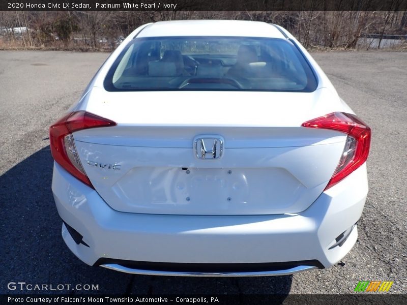 Platinum White Pearl / Ivory 2020 Honda Civic LX Sedan