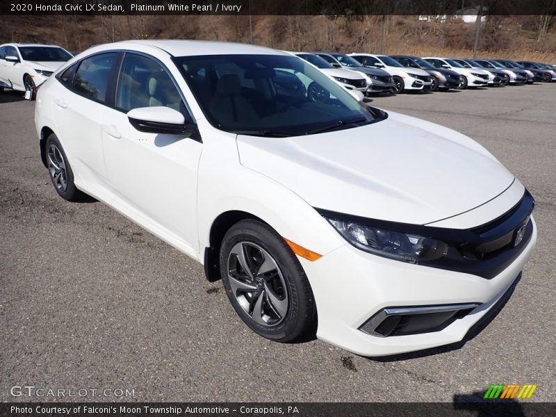 Platinum White Pearl / Ivory 2020 Honda Civic LX Sedan