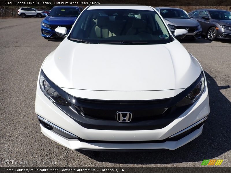 Platinum White Pearl / Ivory 2020 Honda Civic LX Sedan