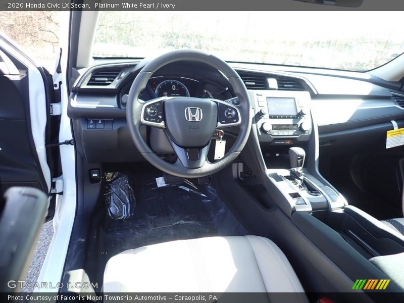 Platinum White Pearl / Ivory 2020 Honda Civic LX Sedan