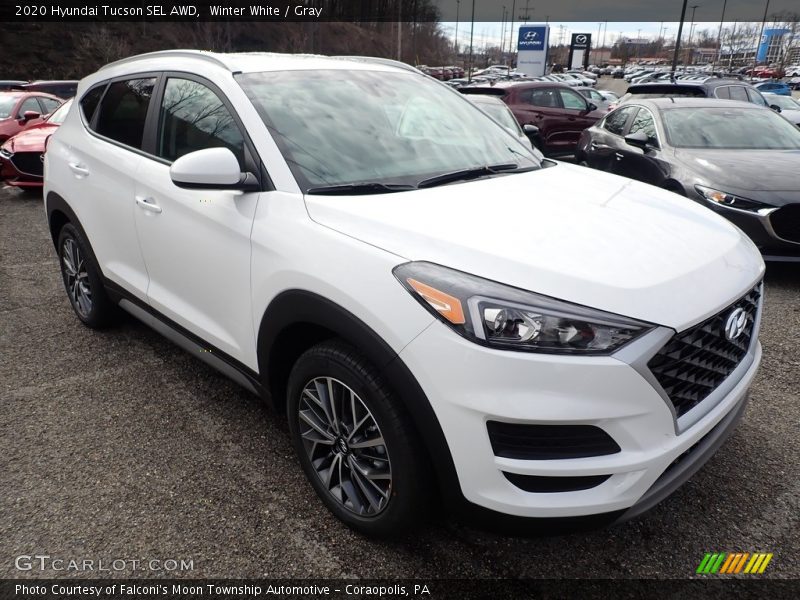 Winter White / Gray 2020 Hyundai Tucson SEL AWD