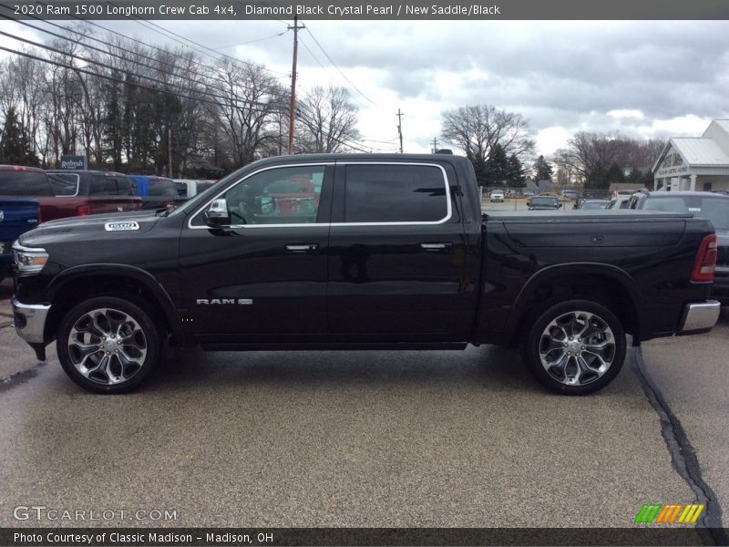 Diamond Black Crystal Pearl / New Saddle/Black 2020 Ram 1500 Longhorn Crew Cab 4x4