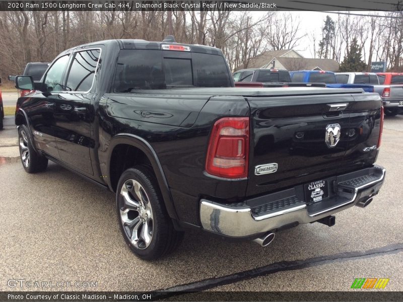 Diamond Black Crystal Pearl / New Saddle/Black 2020 Ram 1500 Longhorn Crew Cab 4x4