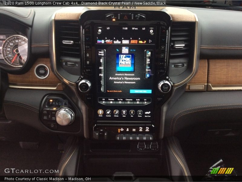 Diamond Black Crystal Pearl / New Saddle/Black 2020 Ram 1500 Longhorn Crew Cab 4x4