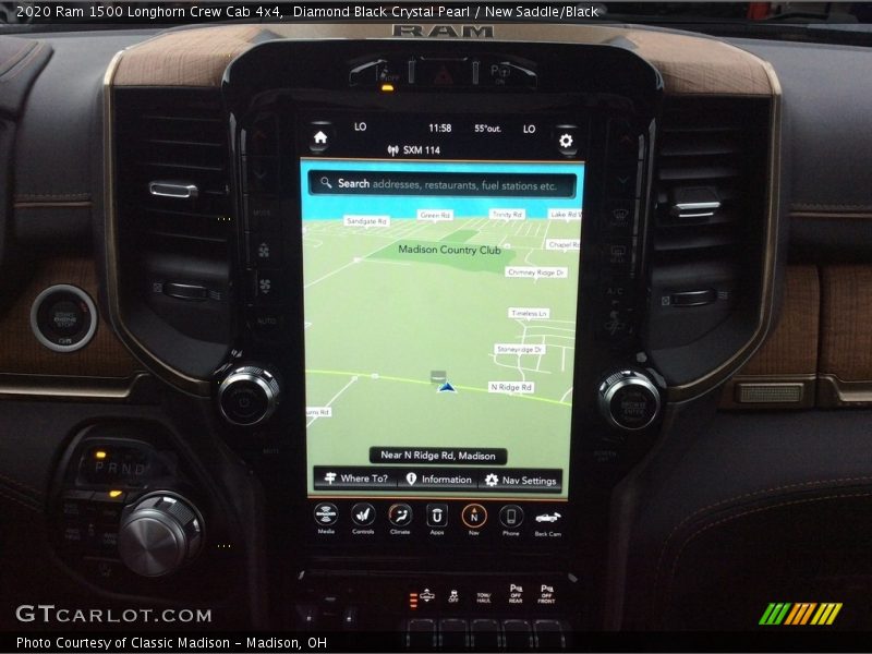 Diamond Black Crystal Pearl / New Saddle/Black 2020 Ram 1500 Longhorn Crew Cab 4x4