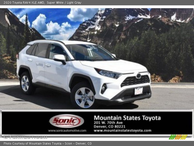 Super White / Light Gray 2020 Toyota RAV4 XLE AWD