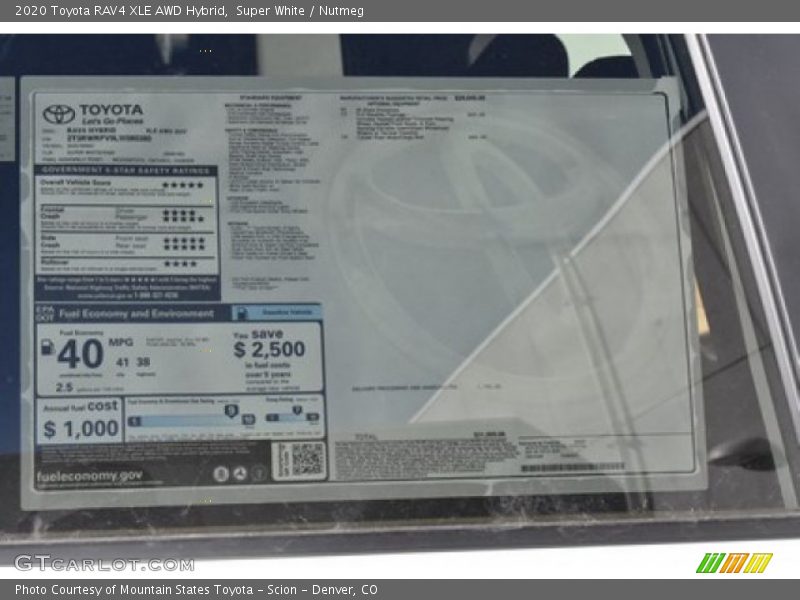Super White / Nutmeg 2020 Toyota RAV4 XLE AWD Hybrid