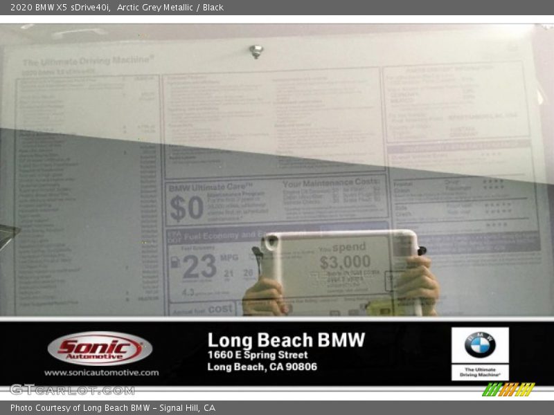 Arctic Grey Metallic / Black 2020 BMW X5 sDrive40i