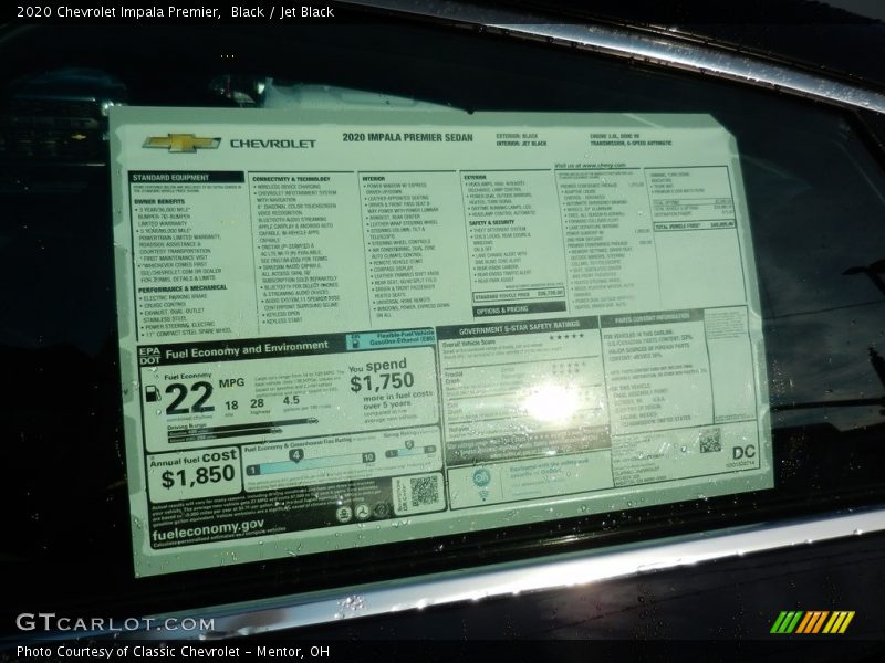 Black / Jet Black 2020 Chevrolet Impala Premier