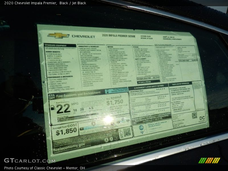 Black / Jet Black 2020 Chevrolet Impala Premier