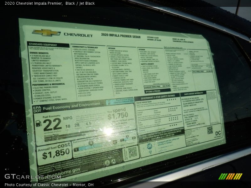 Black / Jet Black 2020 Chevrolet Impala Premier