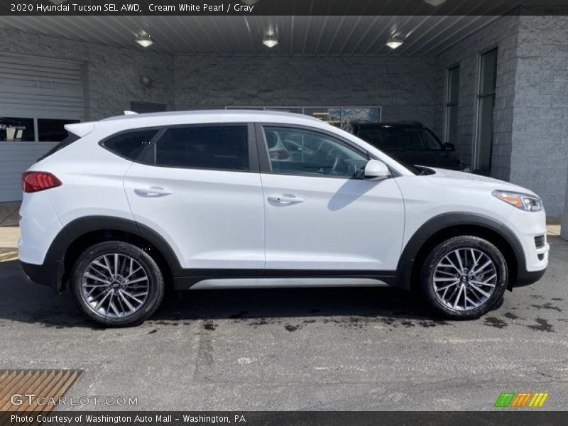 Cream White Pearl / Gray 2020 Hyundai Tucson SEL AWD