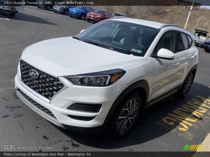 Cream White Pearl / Gray 2020 Hyundai Tucson SEL AWD